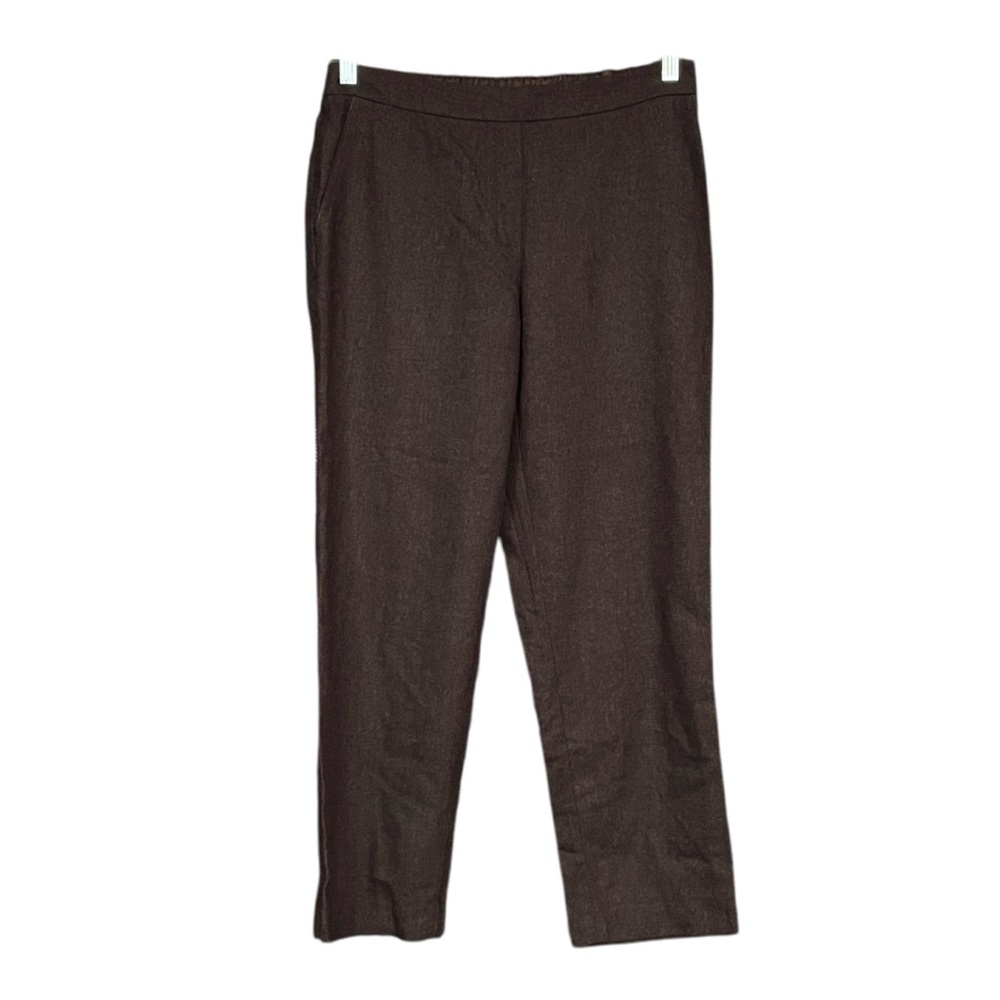 Lafayette 148 Brown Chocolate Wool Tapered Warm Winter Trouser Pants Size M